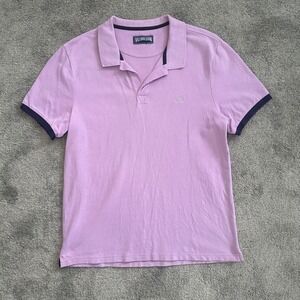 Vilebrequin Polo Shirt Mens L Pink Pique Short Sleeve Turtle Logo